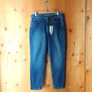 Calvin Klein Cotton Blue High Rise Ankle Skinny Jeans